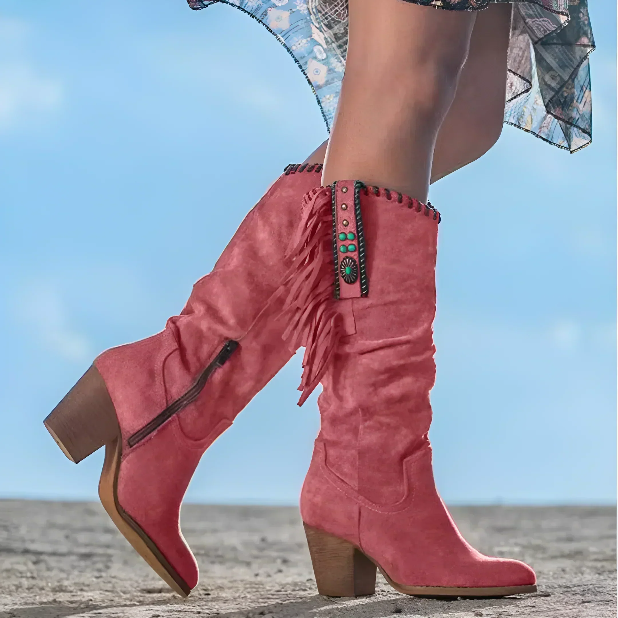 Boho Western Cowboystiefel für Damen | Wadenlang - Image 4