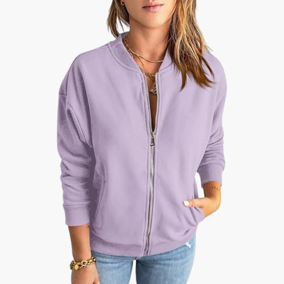 Bomber Übergangsjacke mit Reißverschluss für Damen - Image 2