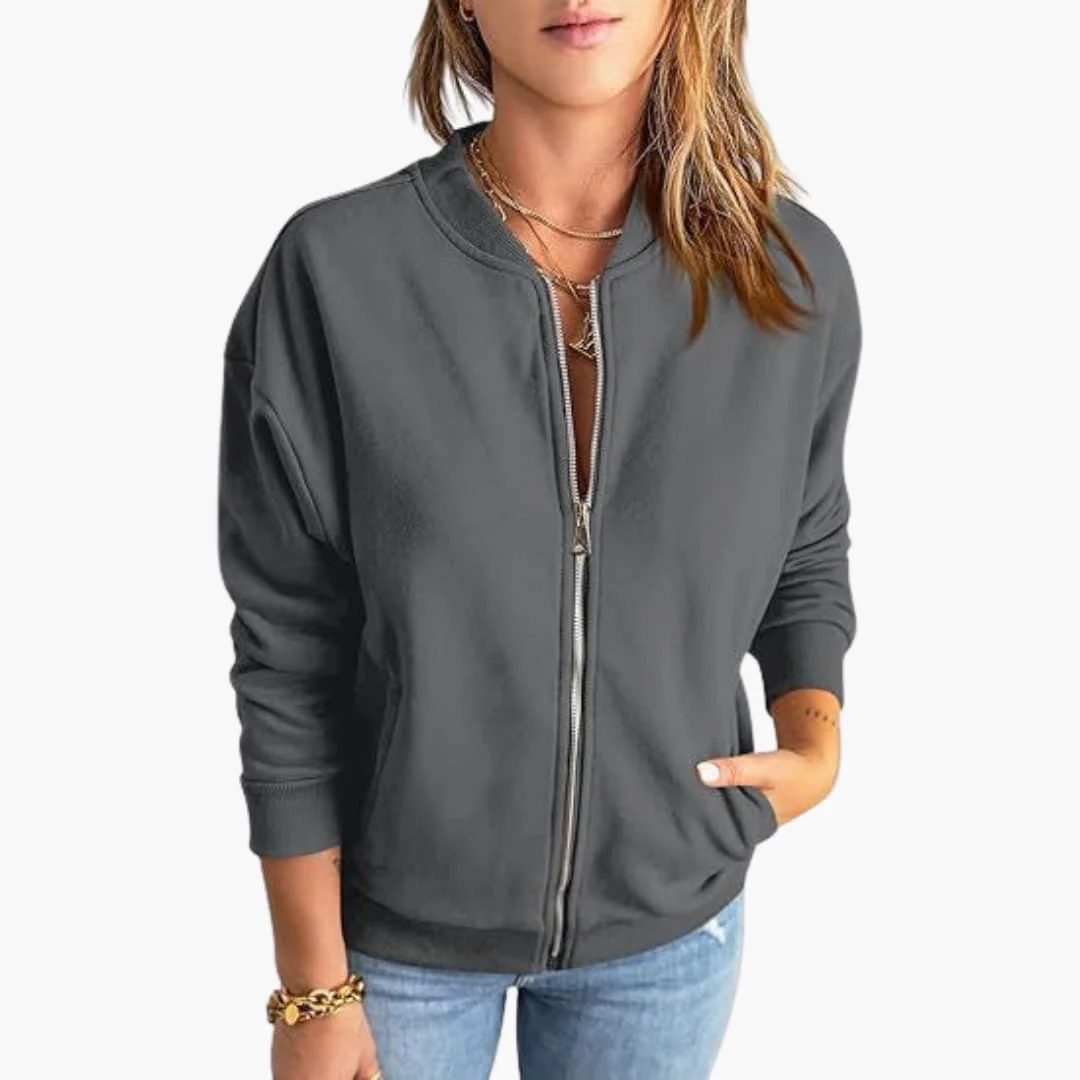 Bomber Übergangsjacke mit Reißverschluss für Damen - Image 3