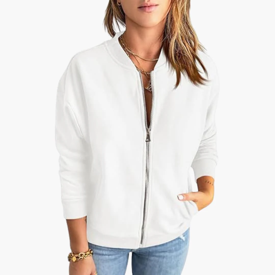 Bomber Übergangsjacke mit Reißverschluss für Damen - Image 5