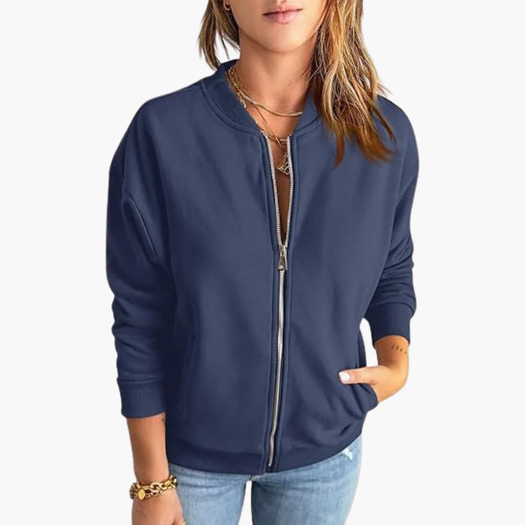 Bomber Übergangsjacke mit Reißverschluss für Damen - Image 6