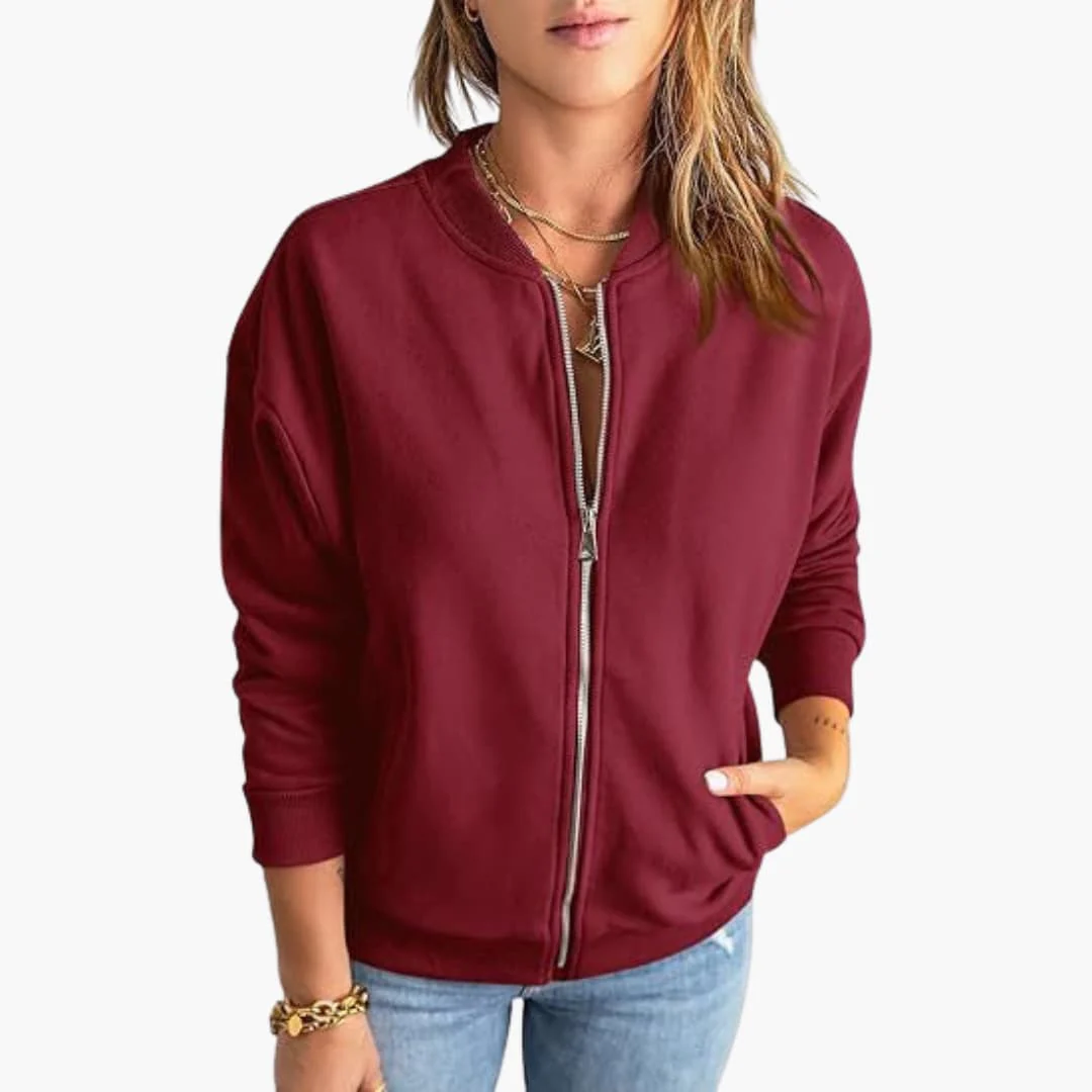 Bomber Übergangsjacke mit Reißverschluss für Damen - Image 7