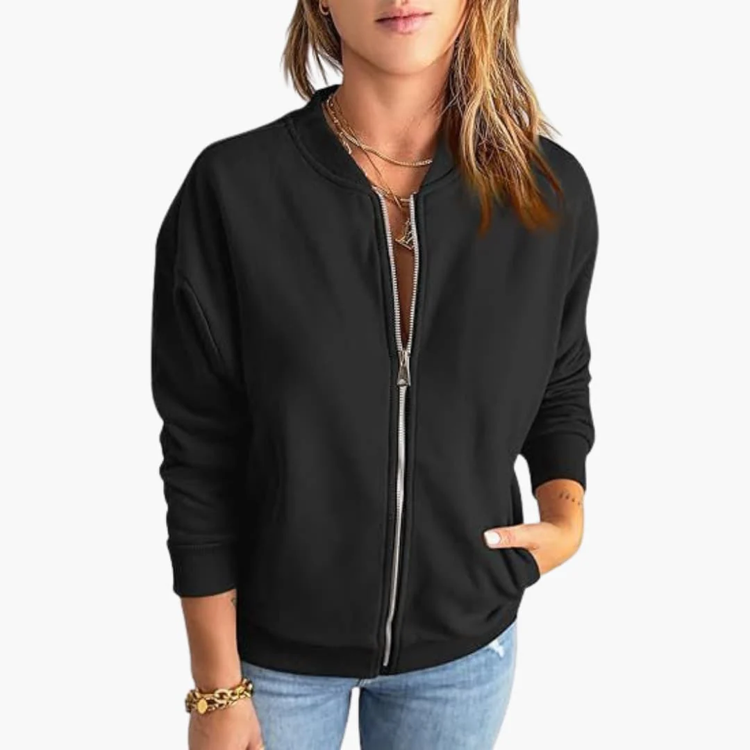 Bomber Übergangsjacke mit Reißverschluss für Damen - Image 8