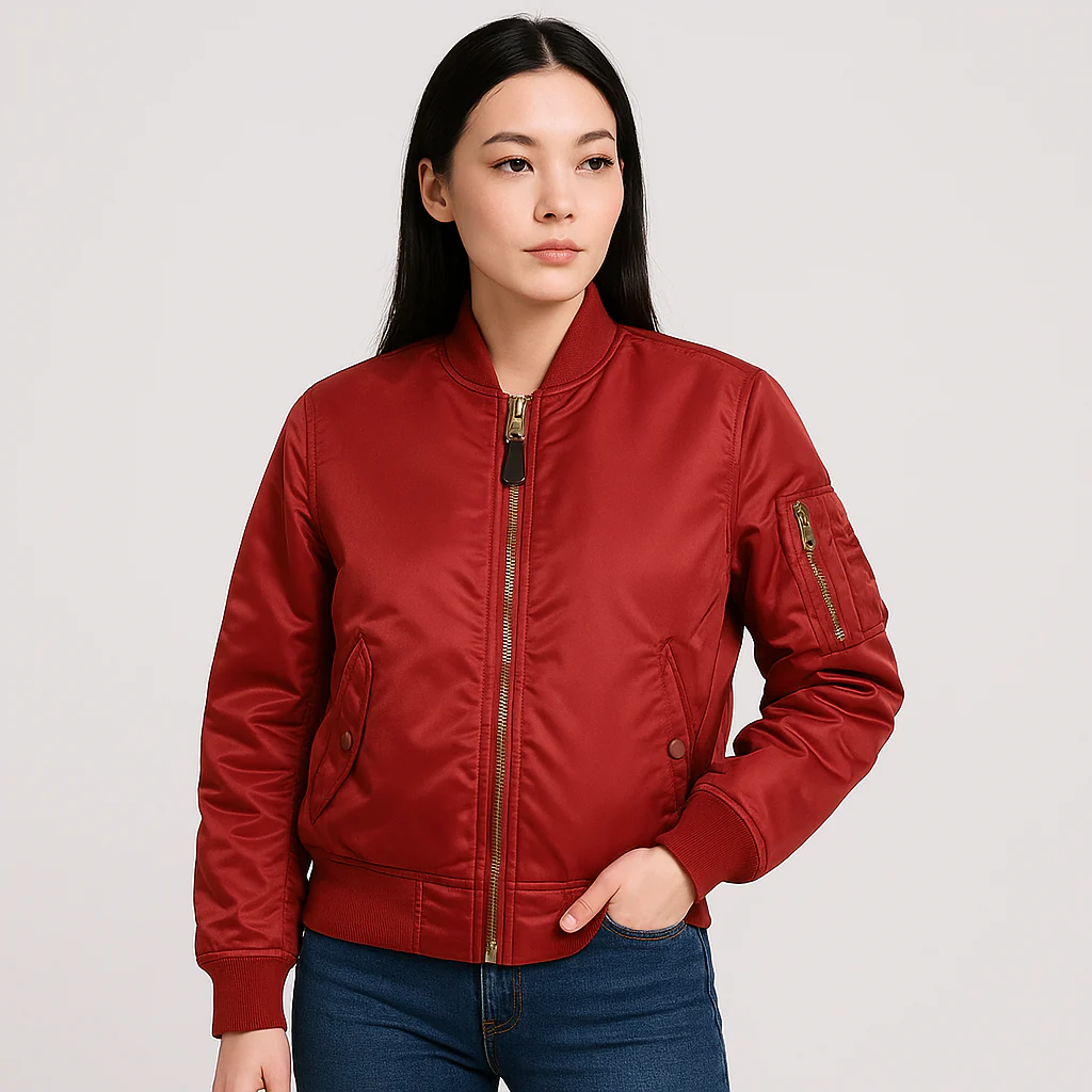 Bomberjacke für Damen MA-1 – Klassisches Design mit Rippbündchen - Image 2