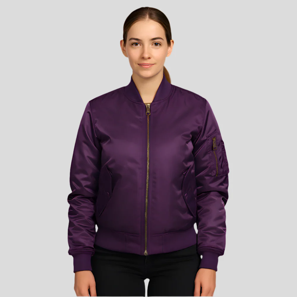 Bomberjacke für Damen MA-1 – Klassisches Design mit Rippbündchen - Image 3