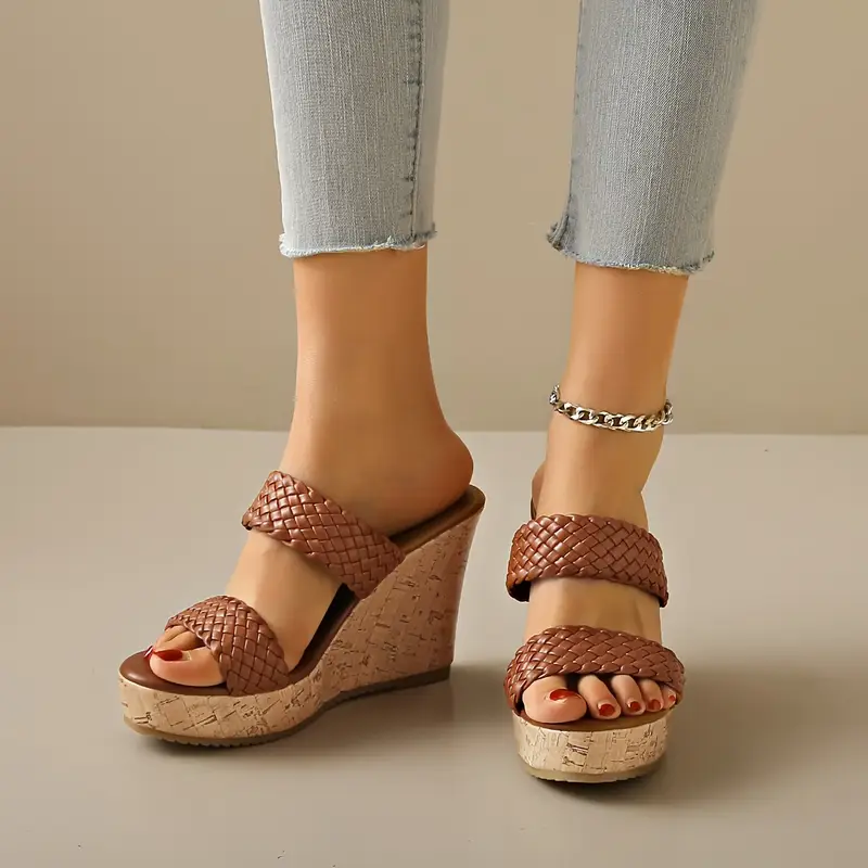 Bonnie - Keilsandalen mit geflochtenem Riemen und Kork - Image 2
