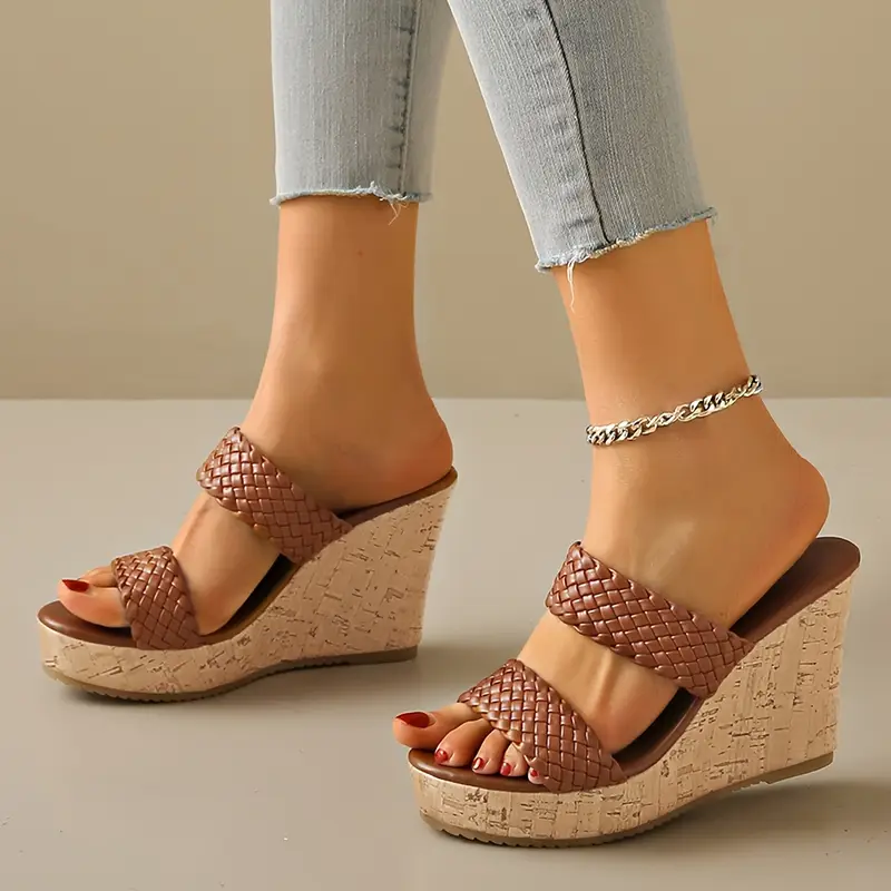 Bonnie - Keilsandalen mit geflochtenem Riemen und Kork - Image 3