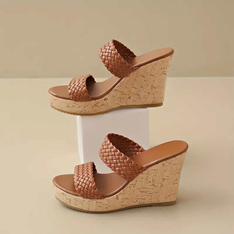 Bonnie - Keilsandalen mit geflochtenem Riemen und Kork - Image 4