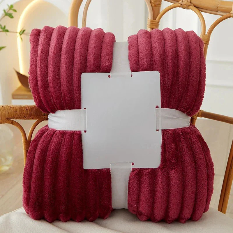 Breit gestreifte Flanell-Fleecedecke – warm für Herbst und Winter, ideal als Bettdecke oder Kuscheldecke - Image 2