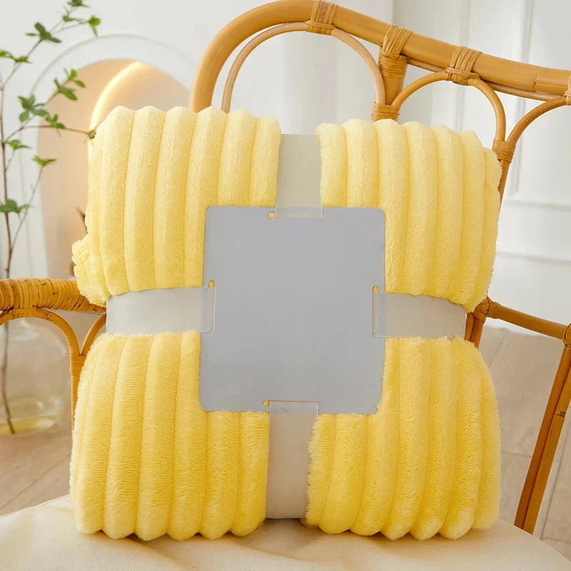 Breit gestreifte Flanell-Fleecedecke – warm für Herbst und Winter, ideal als Bettdecke oder Kuscheldecke - Image 3