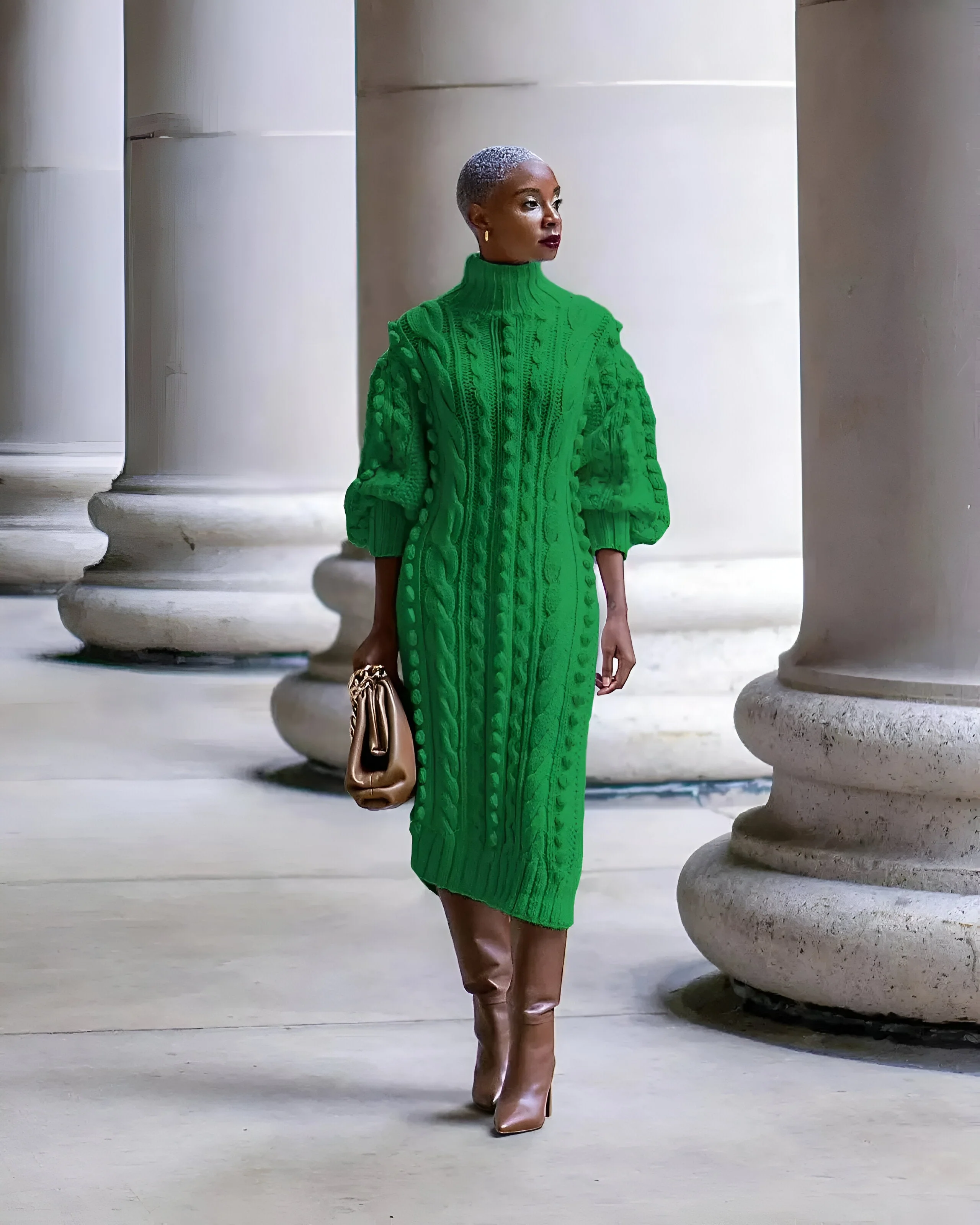 Briana | Sexy Strickkleid mit hohem Schlitz - Image 10