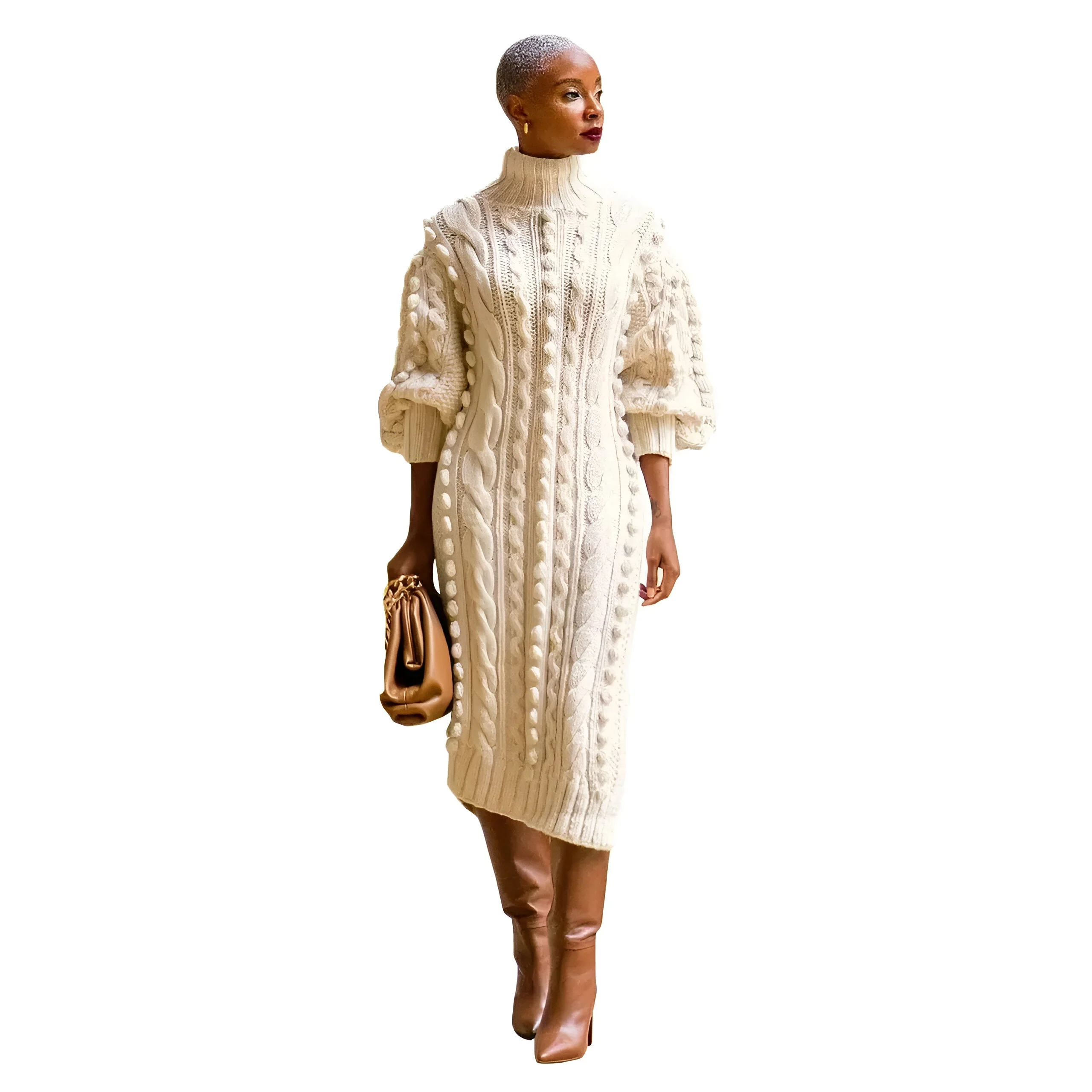 Briana | Sexy Strickkleid mit hohem Schlitz - Image 8