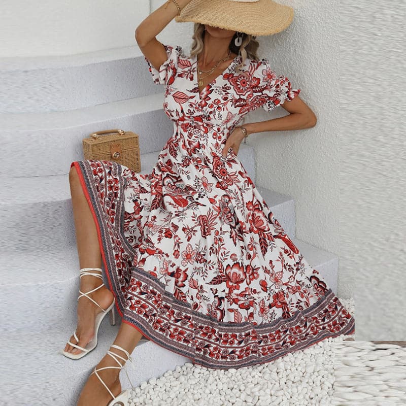 Briella | Langes, bequemes Sommerkleid mit V-Ausschnitt - Image 3