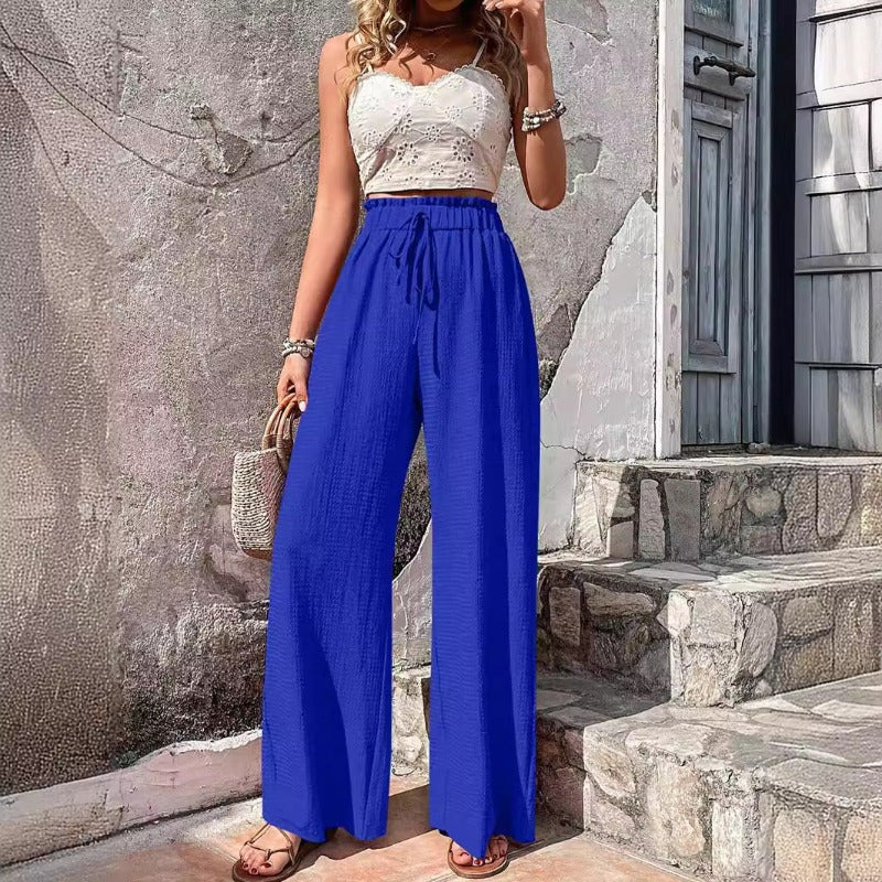 Brina – Hoch taillierte Hose mit weitem Bein und Kordelzug für Damen - Image 5