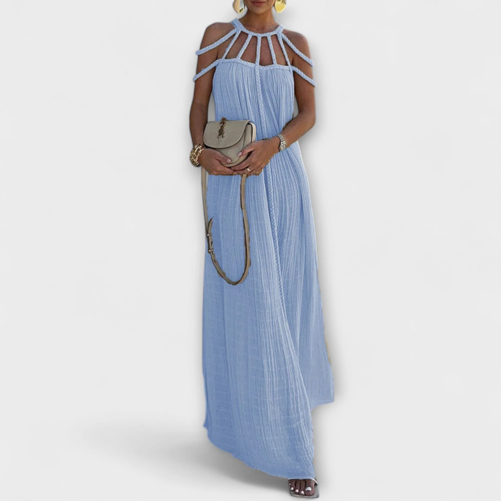 Brinaya – Maxikleid aus Leinenmischung mit geflochtenem Dekolleté - Image 2