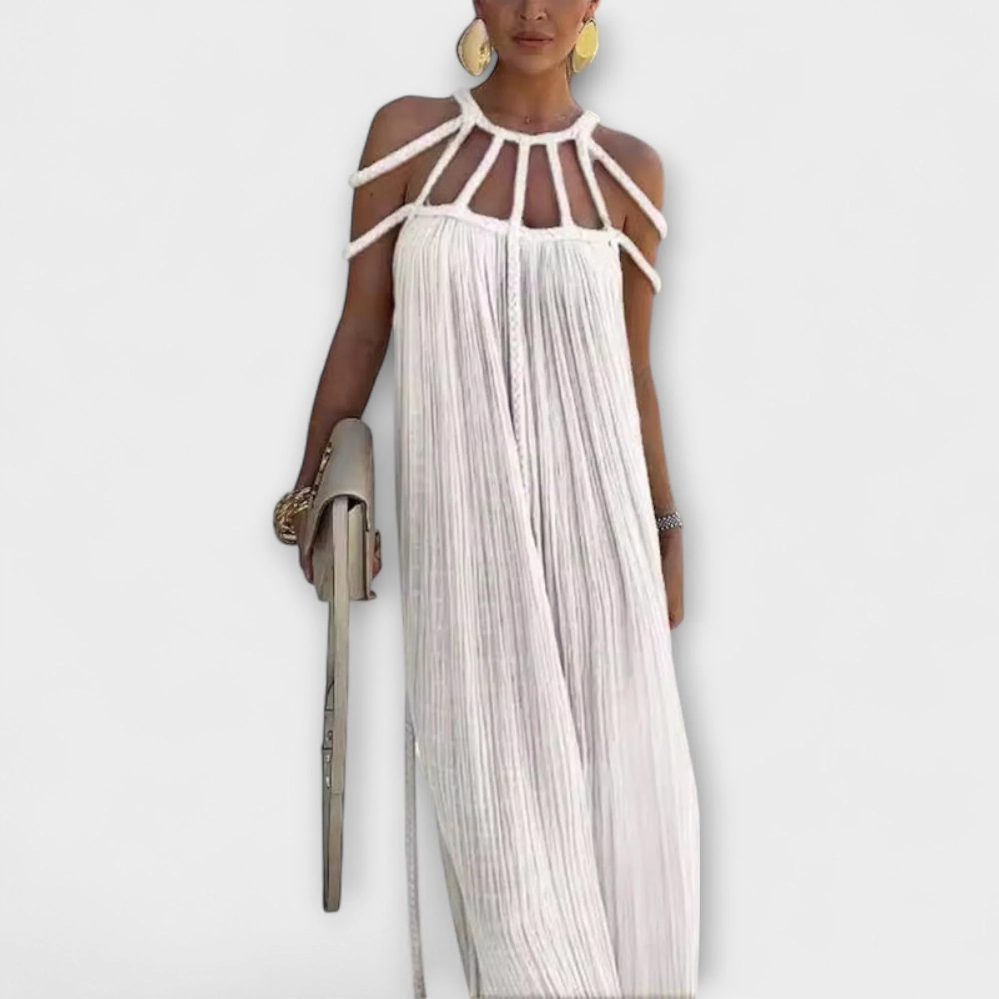 Brinaya – Maxikleid aus Leinenmischung mit geflochtenem Dekolleté - Image 6