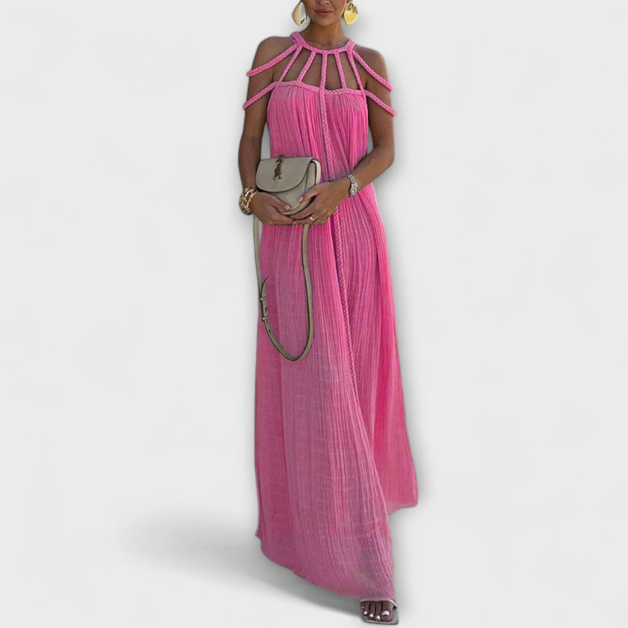 Brinaya – Maxikleid aus Leinenmischung mit geflochtenem Dekolleté - Image 8
