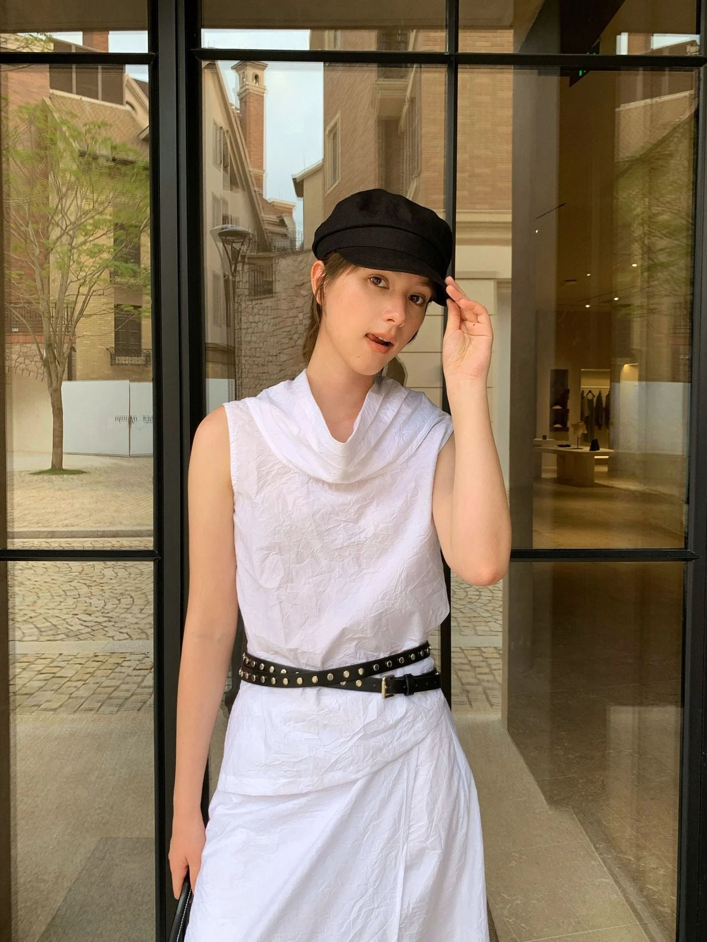 Britta- Damen modisches Sommerkleid mit hochgeschlagenem Kragen - Image 4