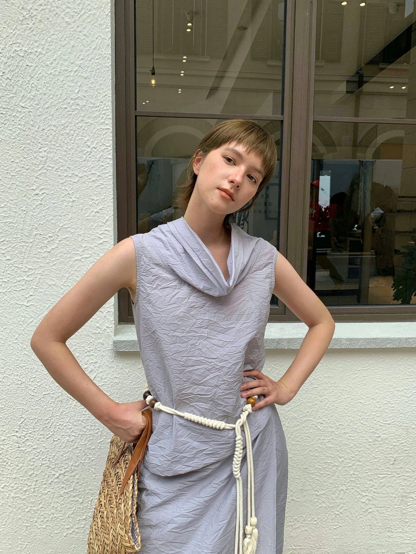 Britta- Damen modisches Sommerkleid mit hochgeschlagenem Kragen - Image 5