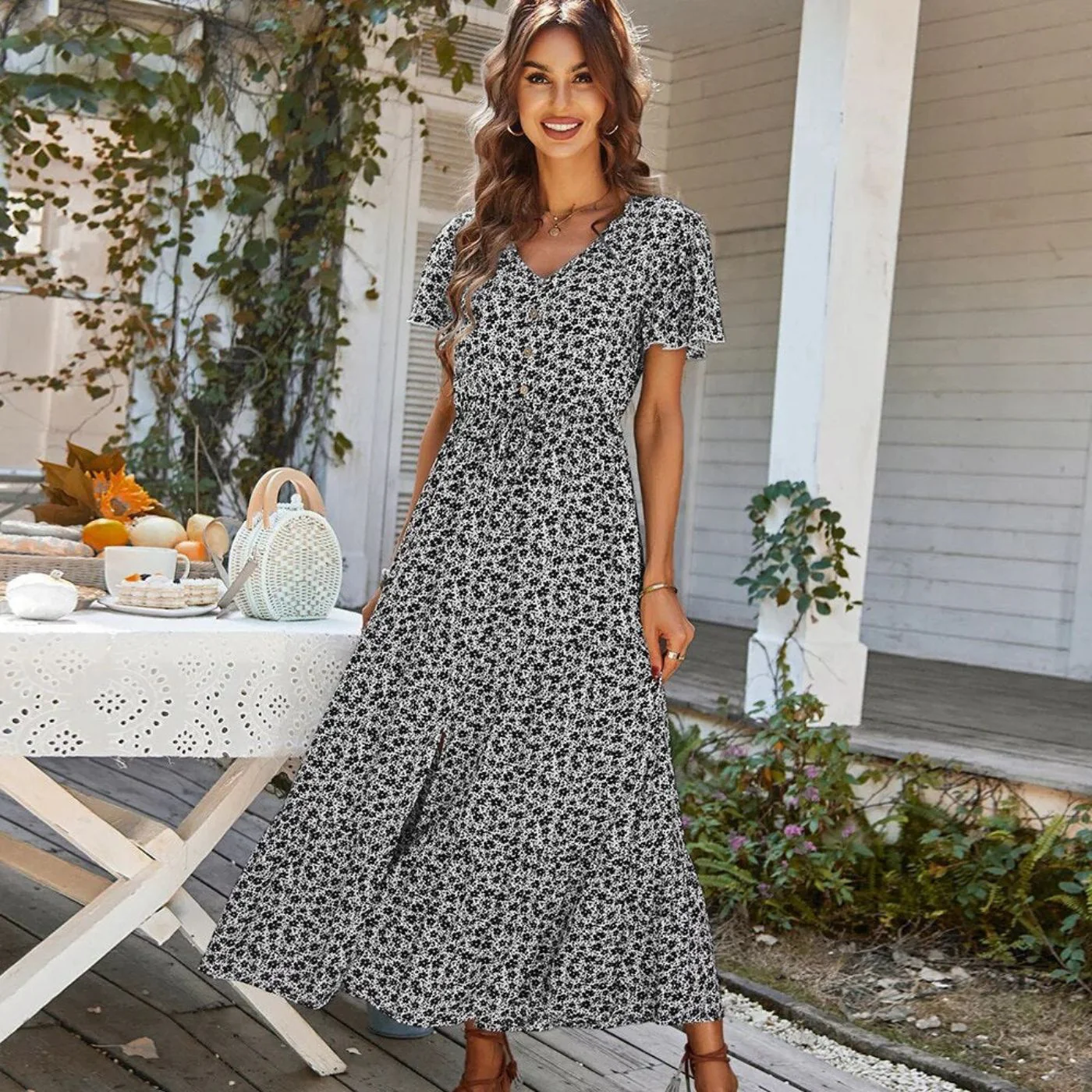 Britta – Sommerliches Boho-Kleid mit Blumenmuster - Image 4