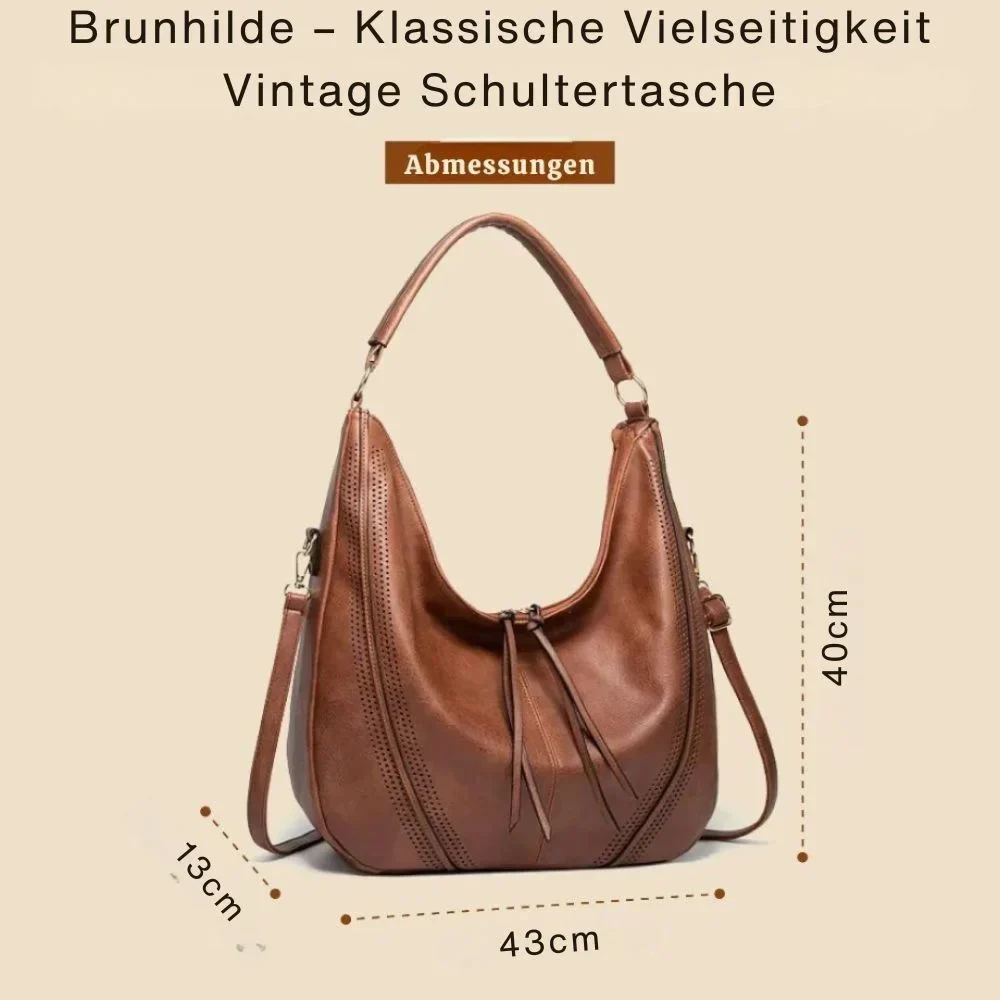 Brunhilde – Klassische Vielseitigkeit Vintage Schultertasche - Image 6