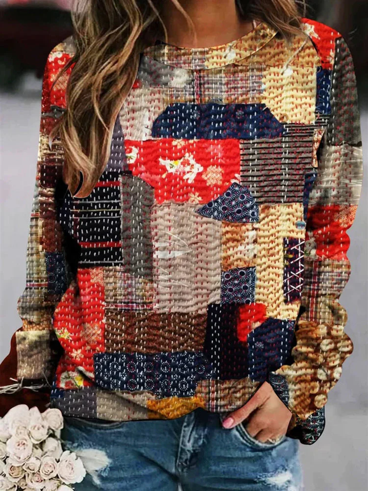 Bunter Patchwork-Pullover für Damen - Image 2