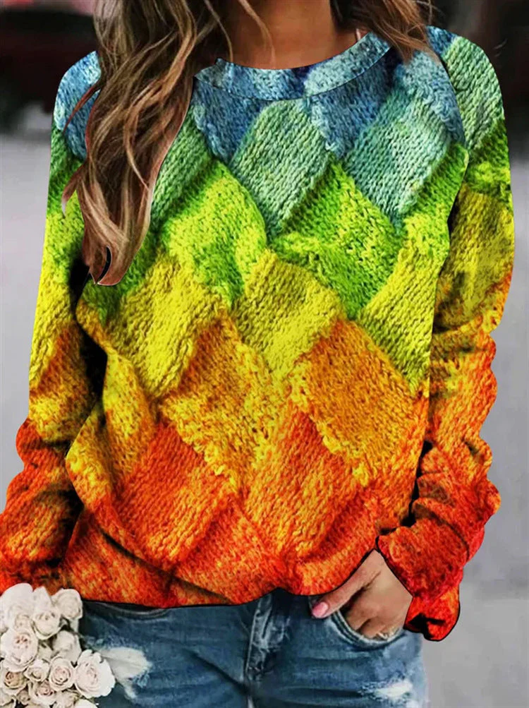 Bunter Patchwork-Pullover für Damen - Image 3