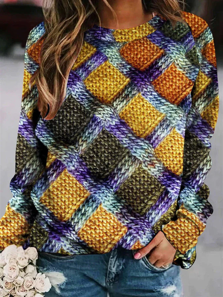 Bunter Patchwork-Pullover für Damen - Image 4