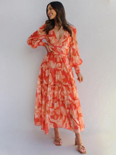 Caelith – Abstraktes Chiffon-Maxikleid - Image 2