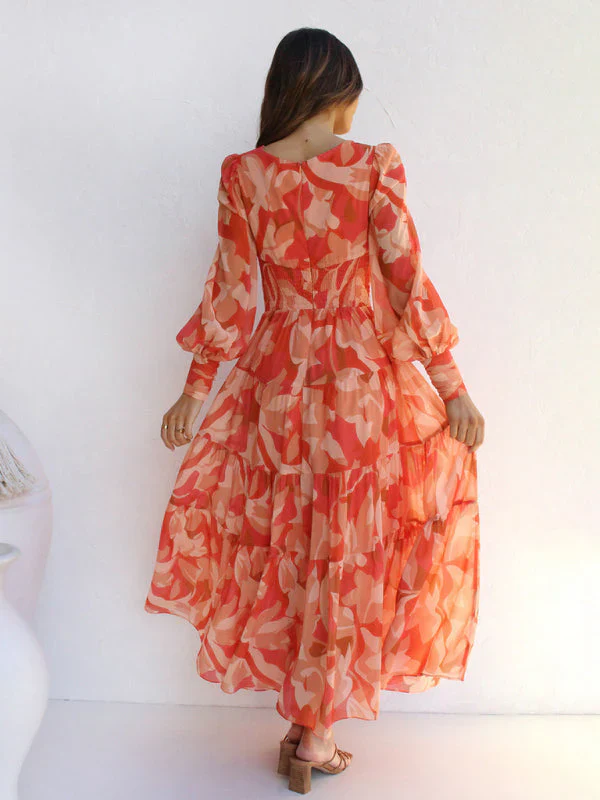 Caelith – Abstraktes Chiffon-Maxikleid - Image 3