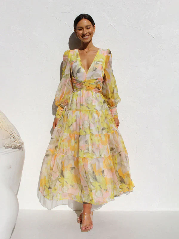 Caelith – Abstraktes Chiffon-Maxikleid - Image 8