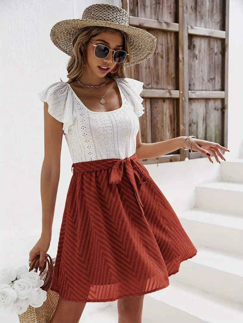Caliah – Charmantes Kleid mit Rüschenärmeln und Ösen - Image 12