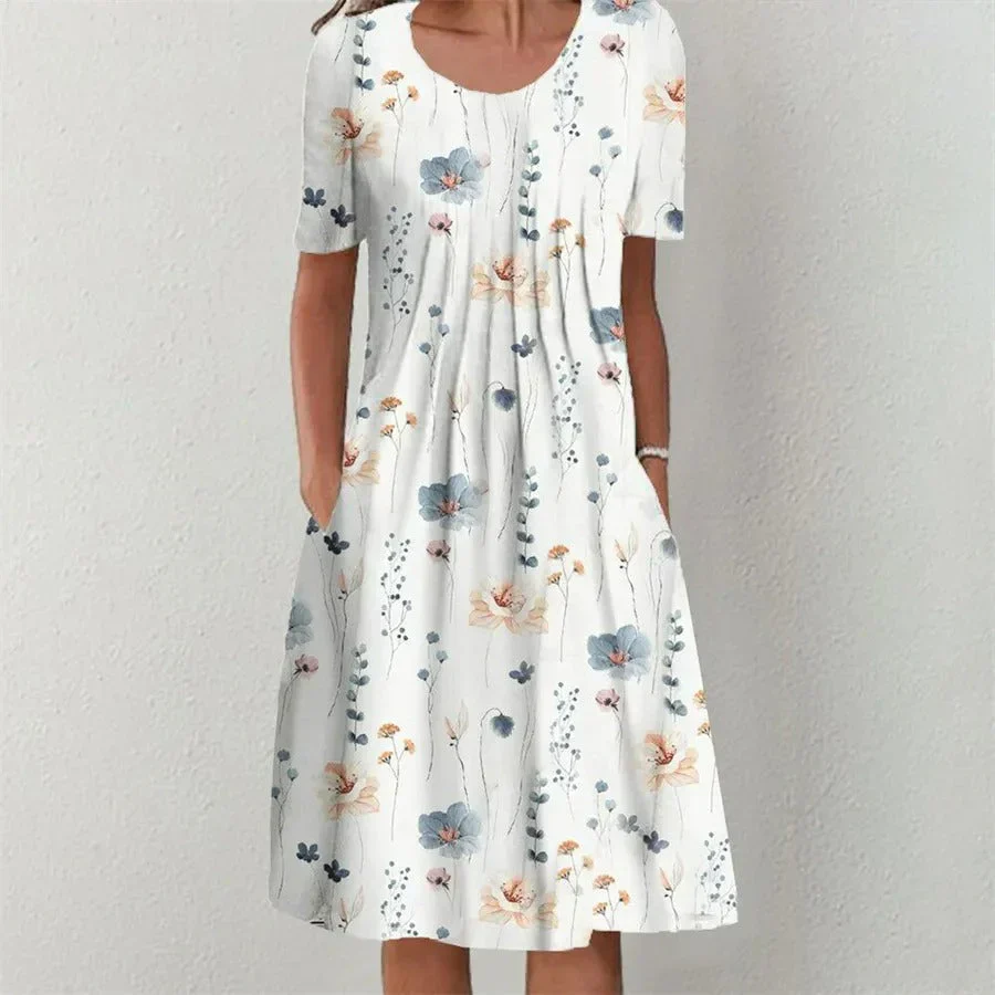 Calliope – Baumwollkleid mit Rundhalsausschnitt