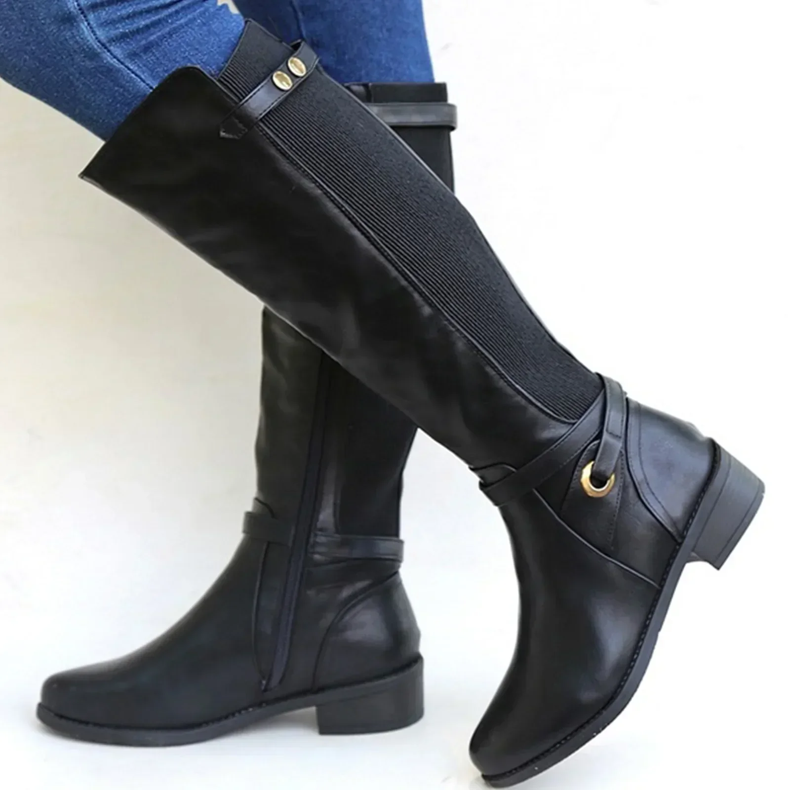 Camila – Klassische kniehohe Damen Stiefel mit Blockabsatz - Image 2