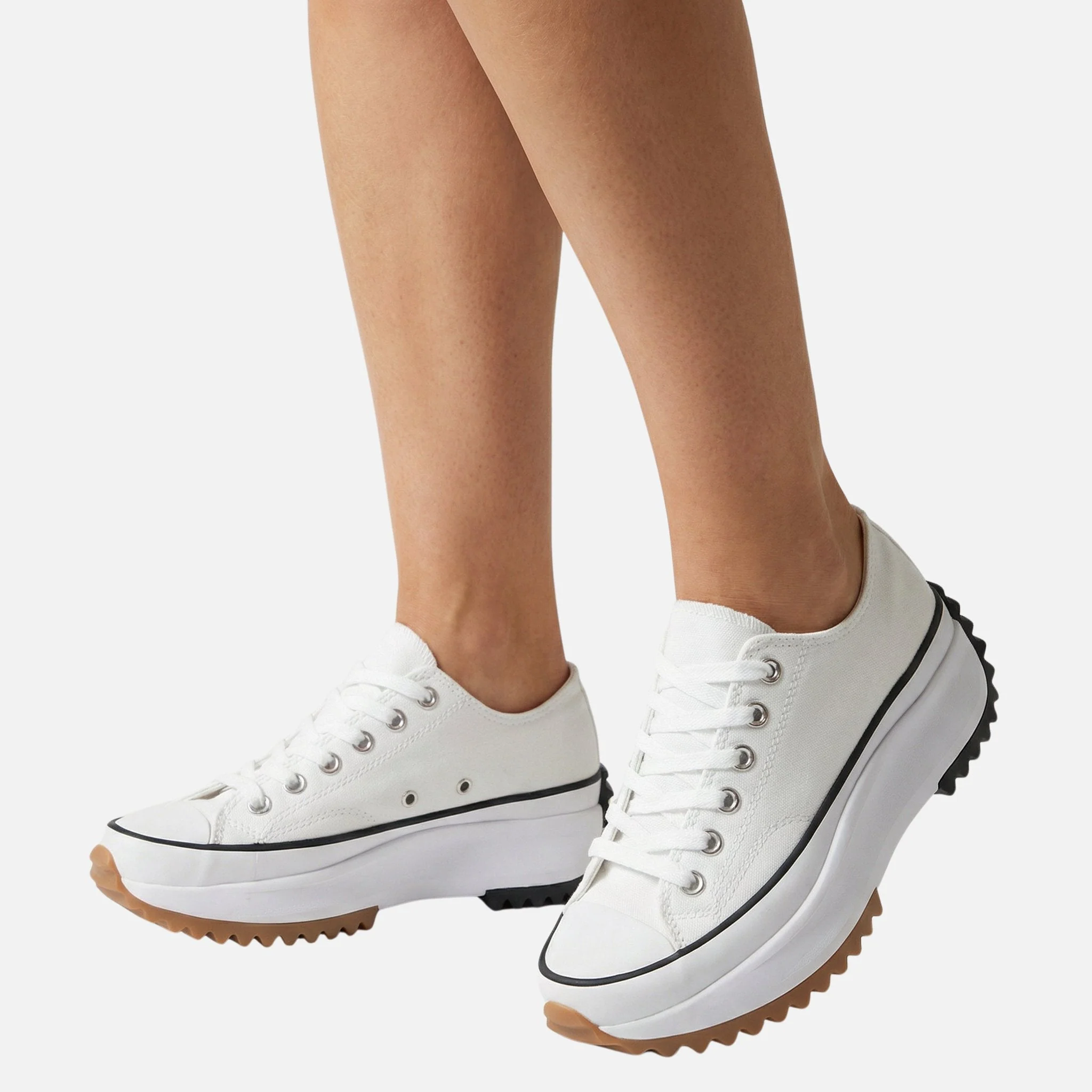 Yvonne | Damen Canvas-Sneaker Plateau Wellensohle – Canvas Plateau Sneaker - Image 2