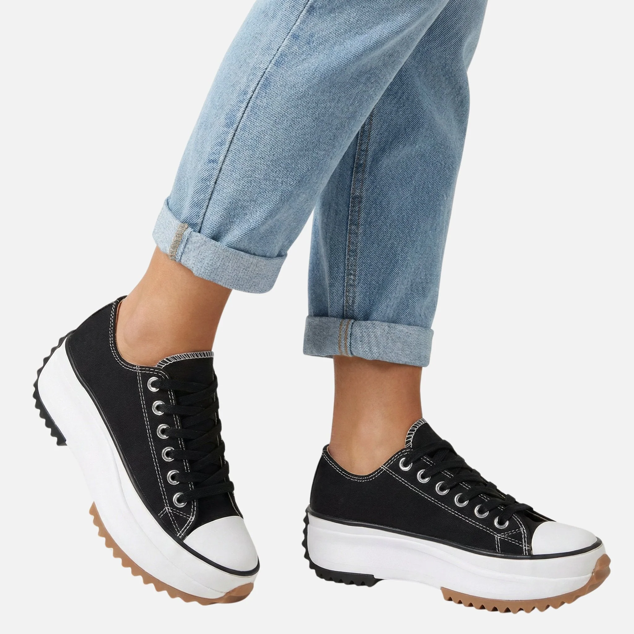 Yvonne | Damen Canvas-Sneaker Plateau Wellensohle – Canvas Plateau Sneaker - Image 3