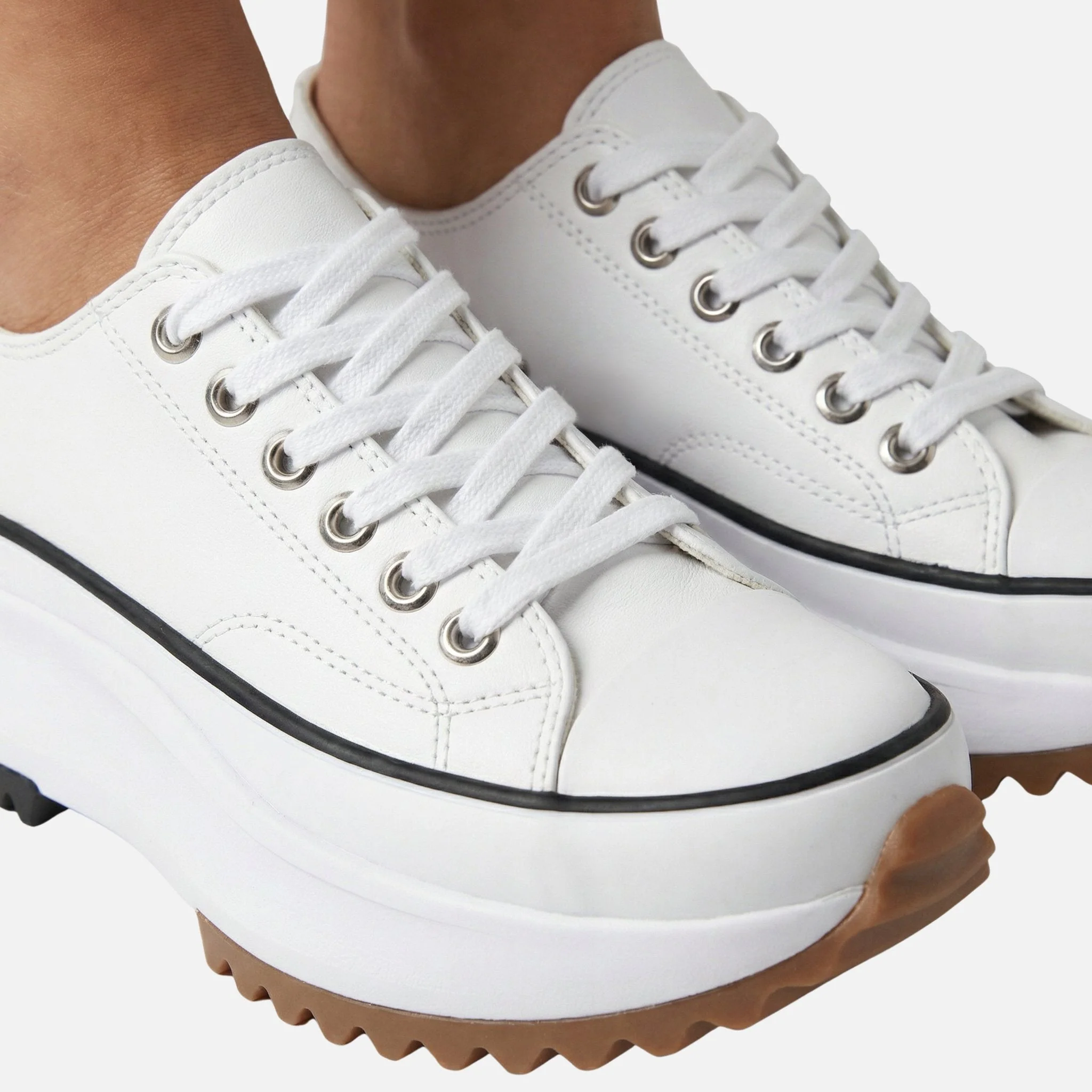 Yvonne | Damen Canvas-Sneaker Plateau Wellensohle – Canvas Plateau Sneaker - Image 4
