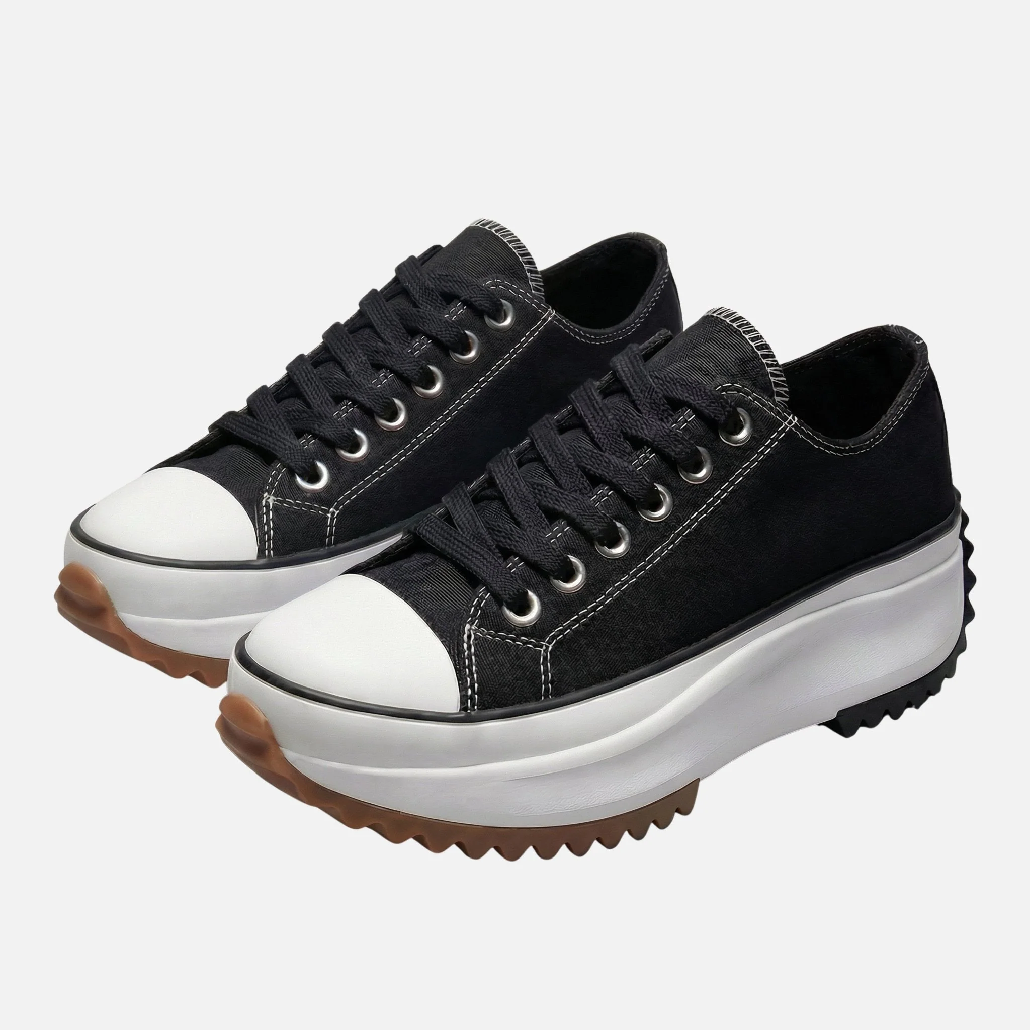 Yvonne | Damen Canvas-Sneaker Plateau Wellensohle – Canvas Plateau Sneaker - Image 9