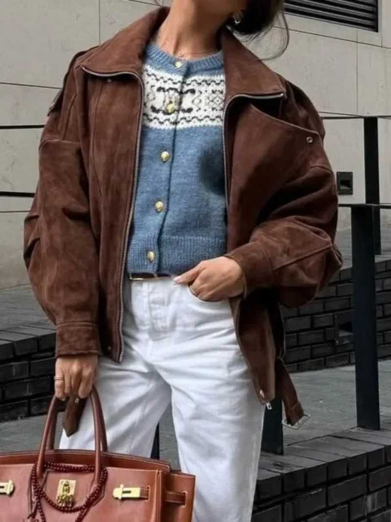 Carla | Braune Oversize-Jacke aus Wildleder für Damen - Image 7