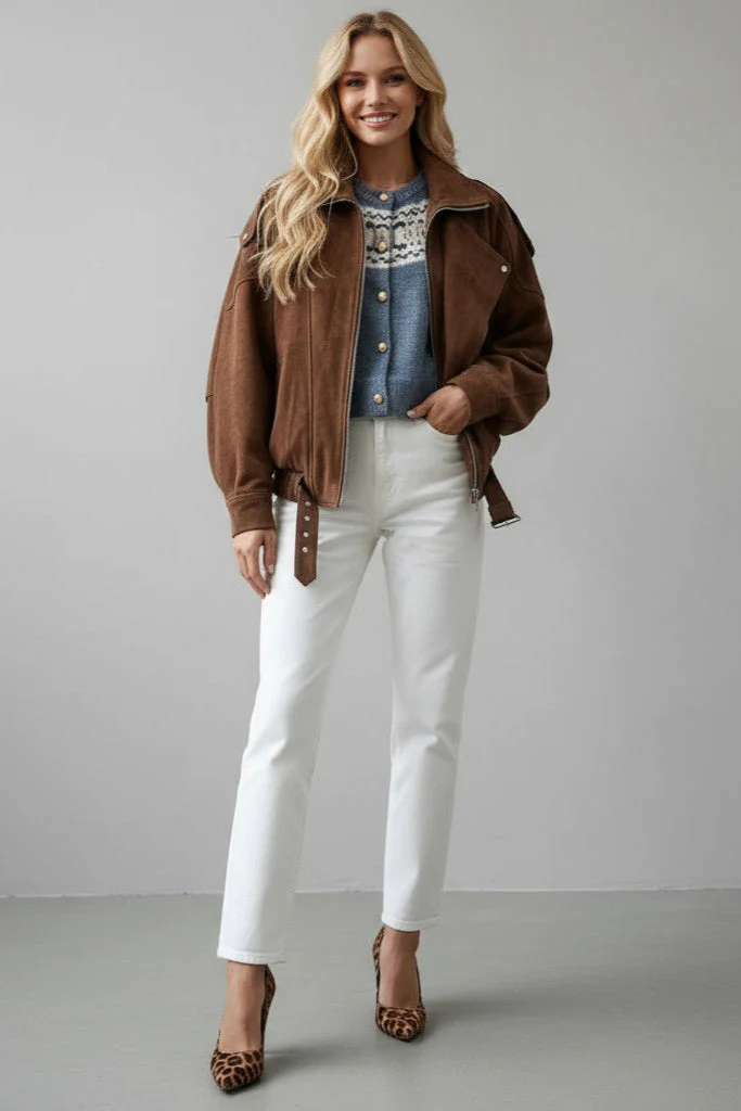 Carla | Braune Oversize-Jacke aus Wildleder für Damen - Image 9