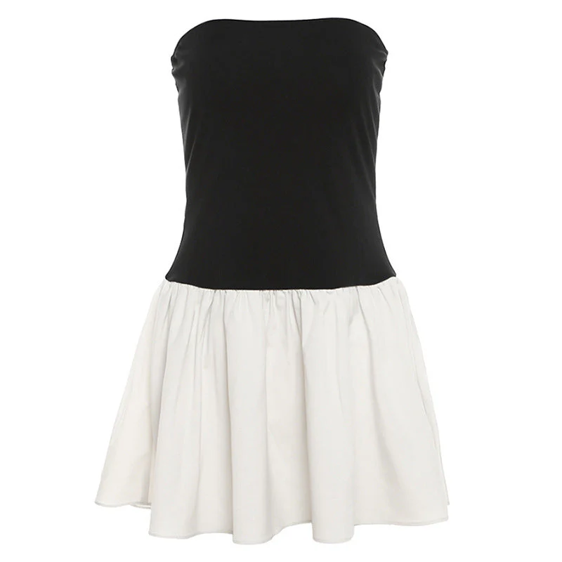 Carmel | Schwarzes Minikleid mit gerüschten Trägern - Image 2