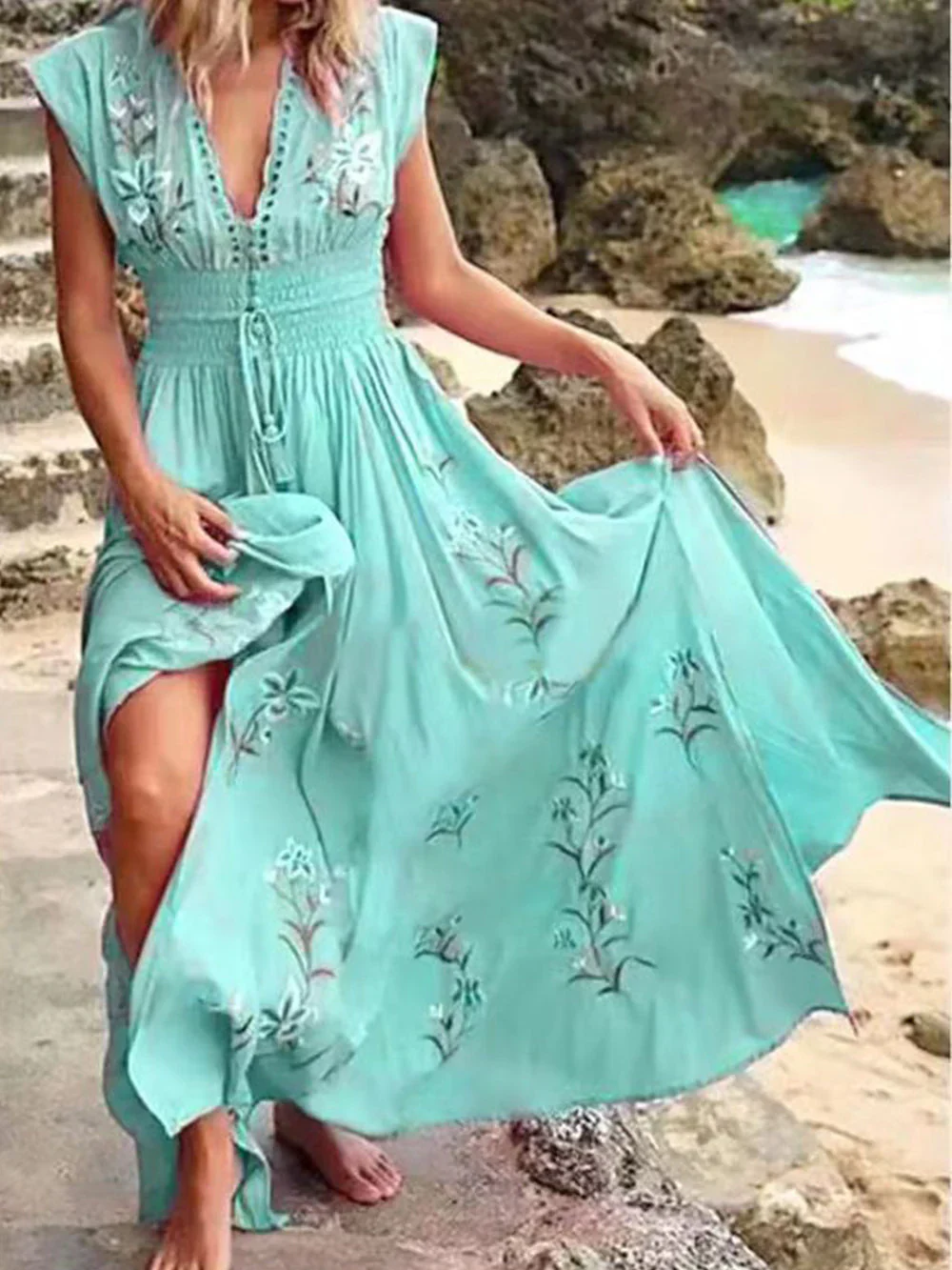 Carmela - Elegantes Boho-Maxikleid mit Blumenmuster - Image 2