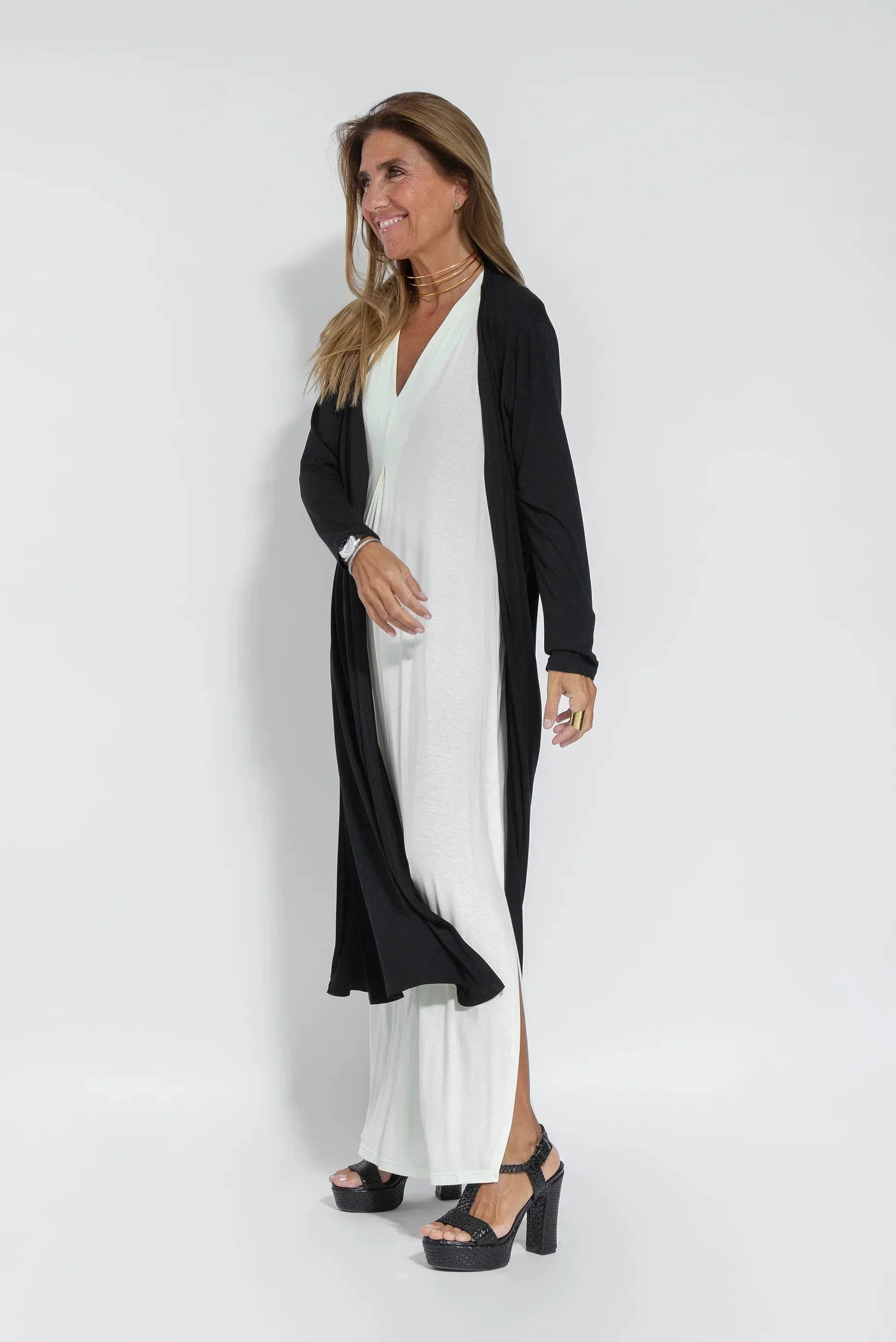 Carmela | Elegantes langes Kleid mit Strickjacke - Image 12