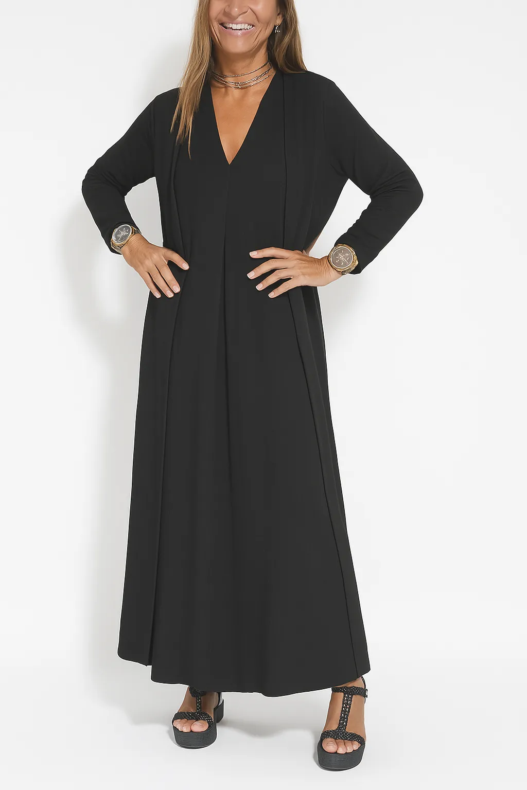 Carmela | Elegantes langes Kleid mit Strickjacke - Image 24