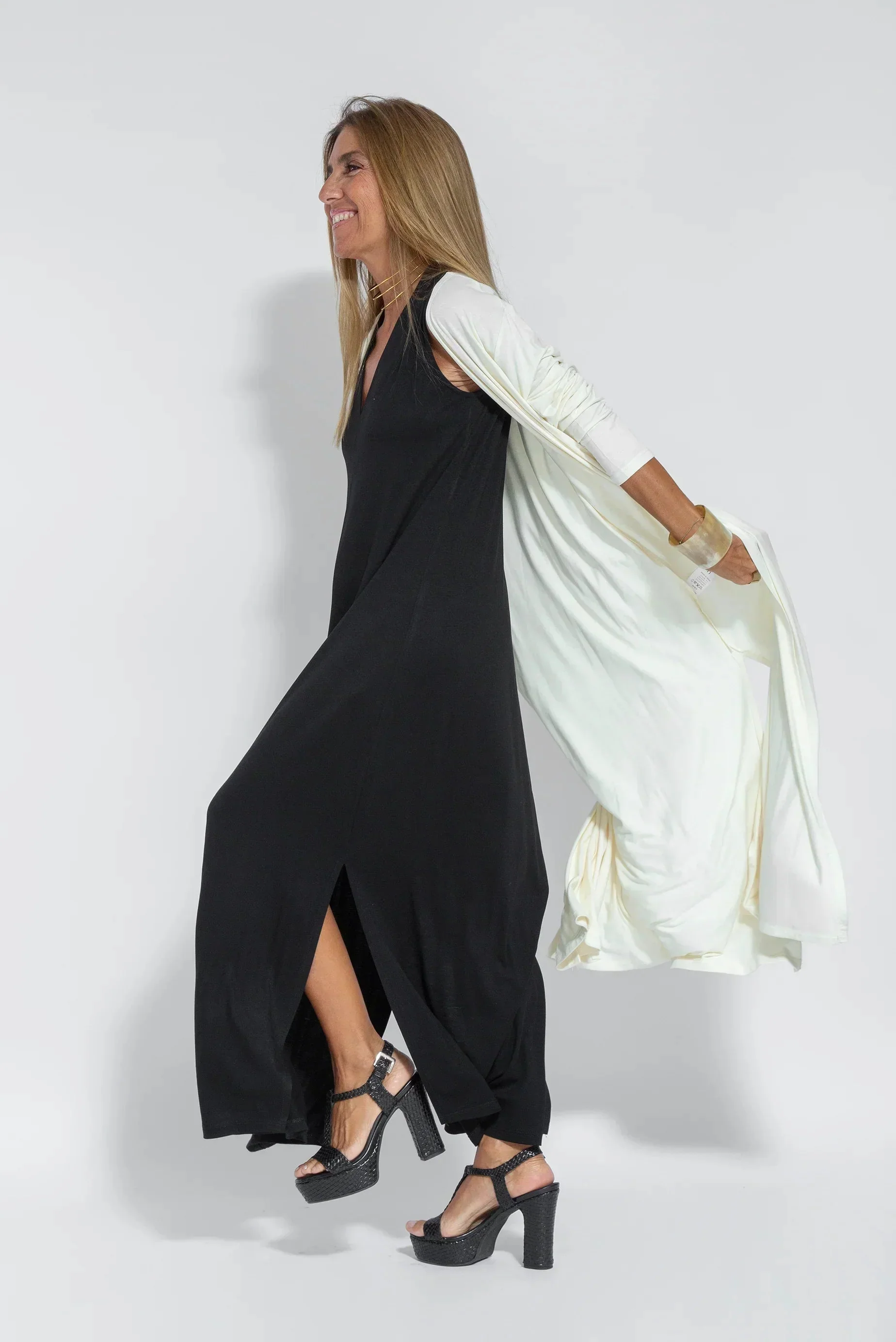 Carmela | Elegantes langes Kleid mit Strickjacke - Image 26