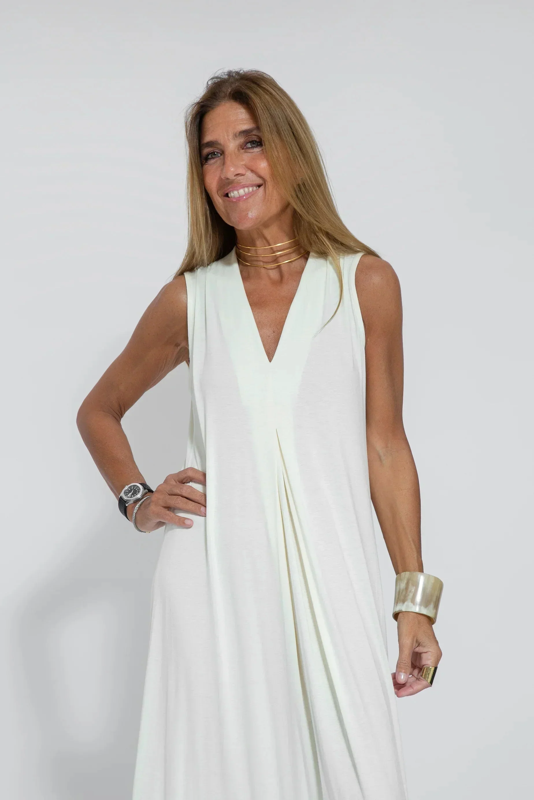 Carmela | Elegantes langes Kleid mit Strickjacke - Image 28