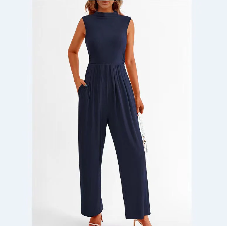 Carmen- Damen Wide Leg Jumpsuit mit hohem Kragen - Image 11