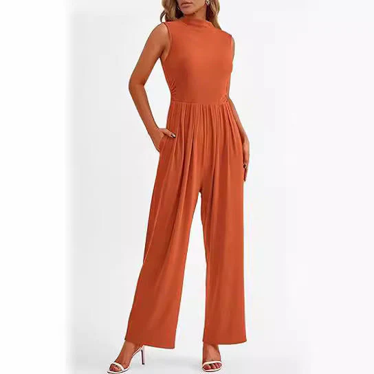 Carmen- Damen Wide Leg Jumpsuit mit hohem Kragen - Image 2