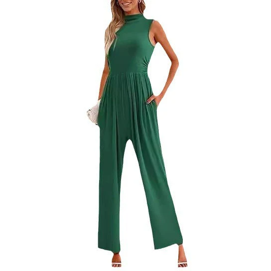 Carmen- Damen Wide Leg Jumpsuit mit hohem Kragen - Image 3