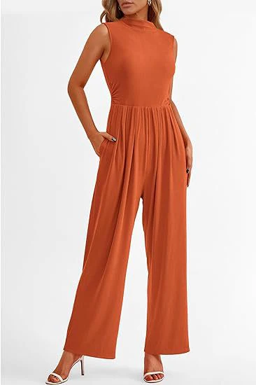 Carmen- Damen Wide Leg Jumpsuit mit hohem Kragen - Image 5